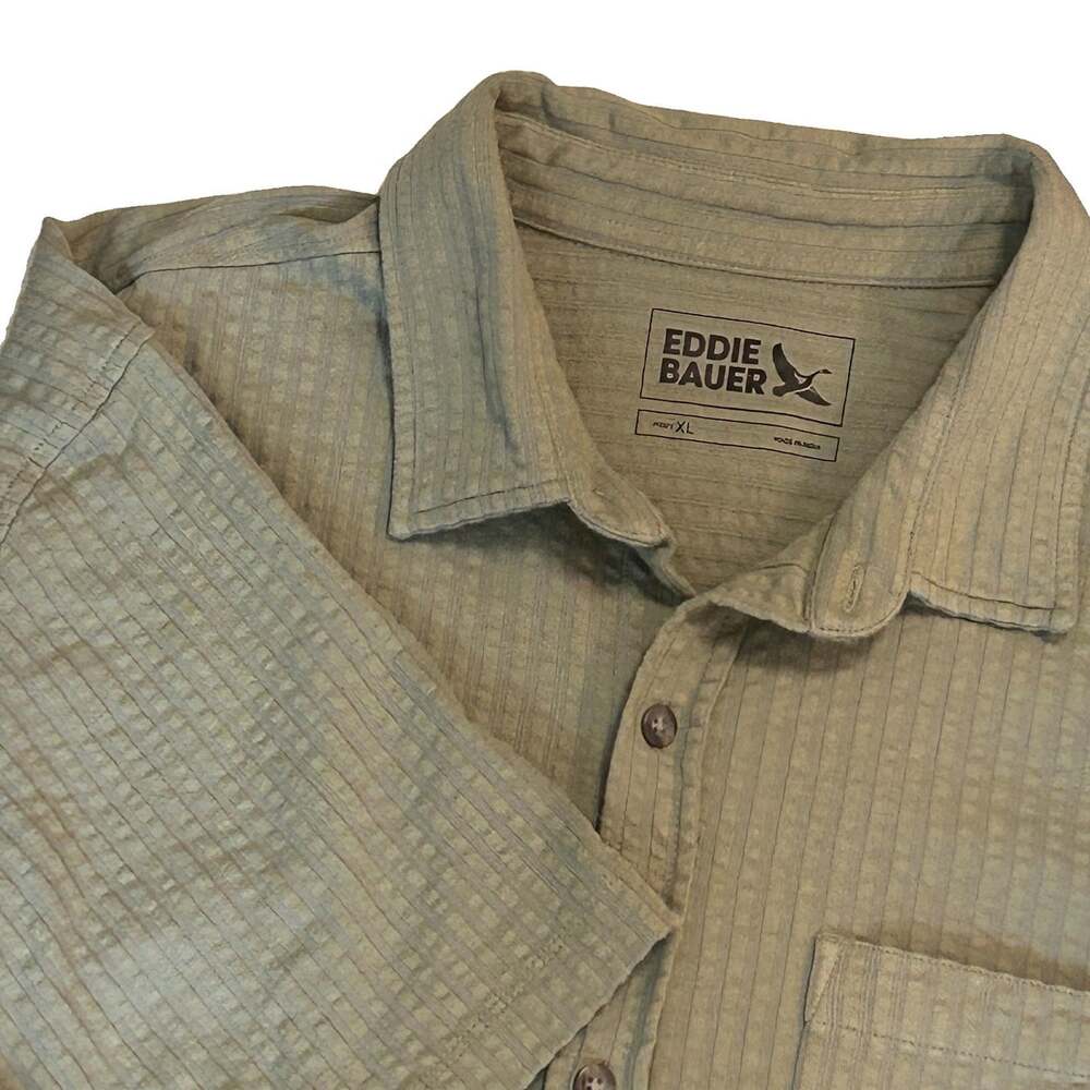 Eddie Bauer Camp Shirt Men’s XL Button Up Short Sleeve Sage Green